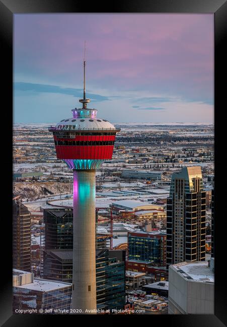 Calgary Tower Framed Print by Jeff Whyte