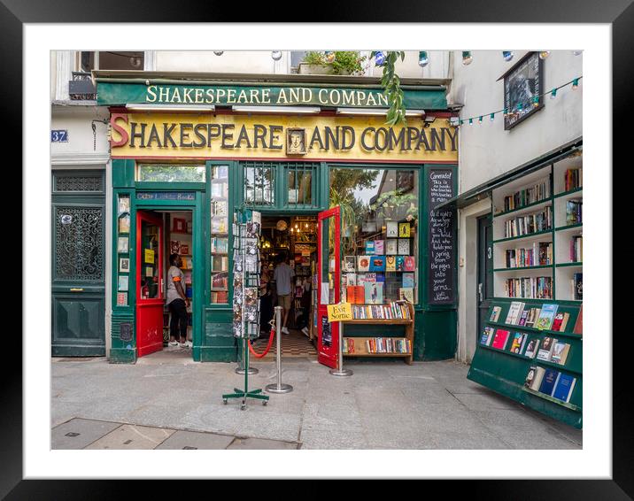 Shakespeare and Company bookstore Framed Mounted Print by Jeff Whyte