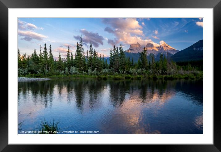 Three Sisters, Canmore Framed Mounted Print by Jeff Whyte