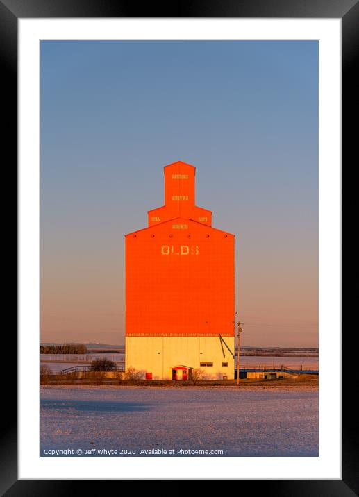 Prairie Grain Elevator Framed Mounted Print by Jeff Whyte