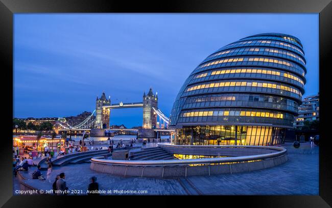 London City Hall and Tower Bridge Framed Print by Jeff Whyte