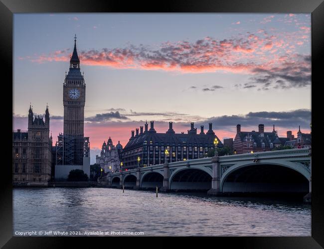 Big Ben and Westminster Bridge Framed Print by Jeff Whyte