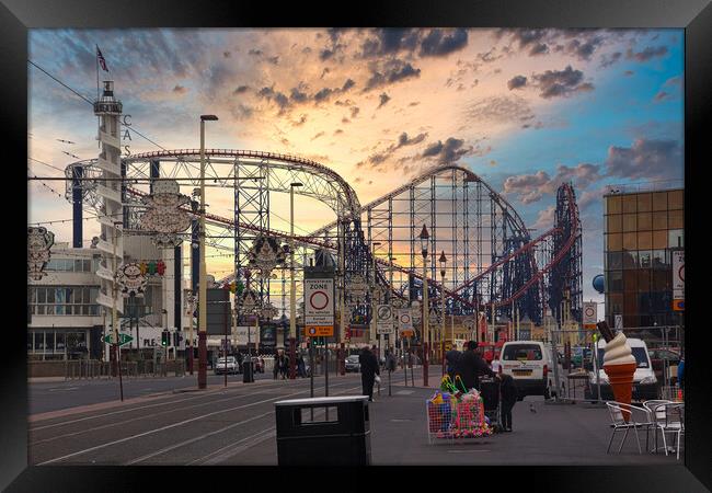 Blackpool Pleasure Beach Framed Print by Hectar Alun Media