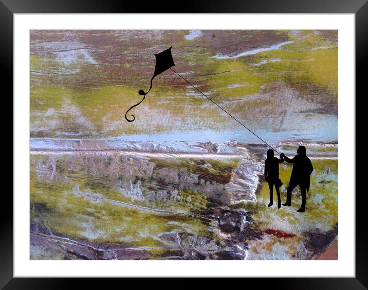 Flying A Kite Framed Mounted Print by Robert Fennah