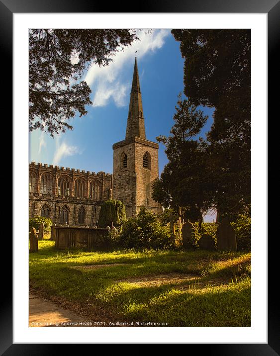 St Mary's Church Astbury Cheshire  Framed Mounted Print by Andrew Heath