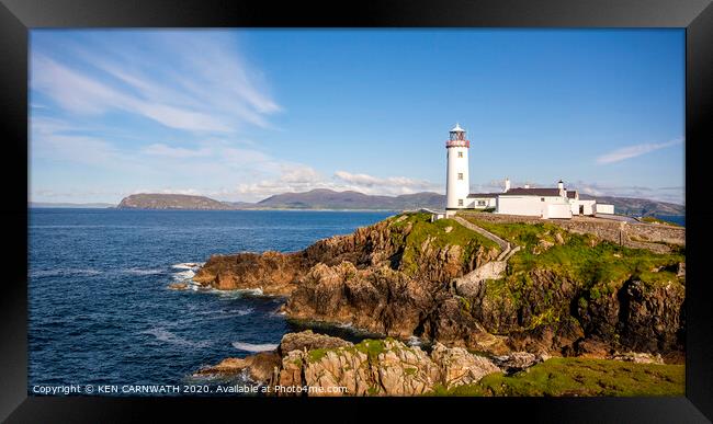 "Guiding Light of Fanad: A Timeless Beacon" Framed Print by KEN CARNWATH