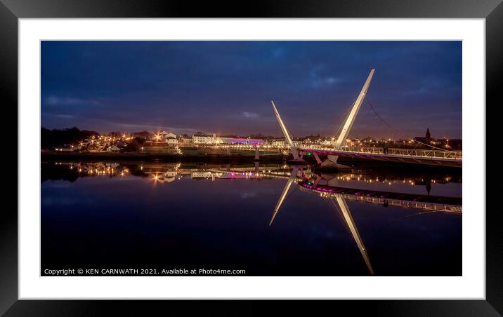 "Serenity Unveiled: The Breathtaking Peace Bridge" Framed Mounted Print by KEN CARNWATH
