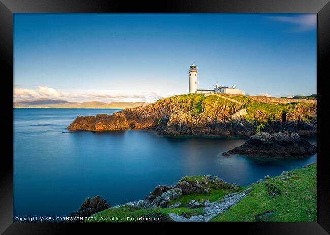 "Beacon of Tranquility: Fanad Lighthouse, Donegal" Framed Print by KEN CARNWATH