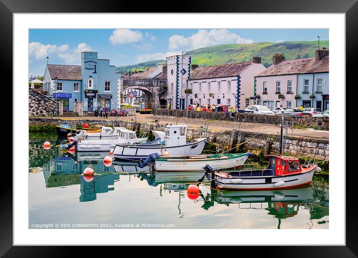 Captivating Carnlough Harbour Framed Mounted Print by KEN CARNWATH