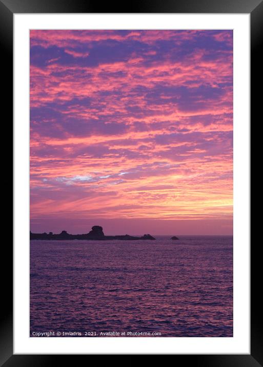 Beautiful Plouguerneau sunset, Brittany, France Framed Mounted Print by Imladris 