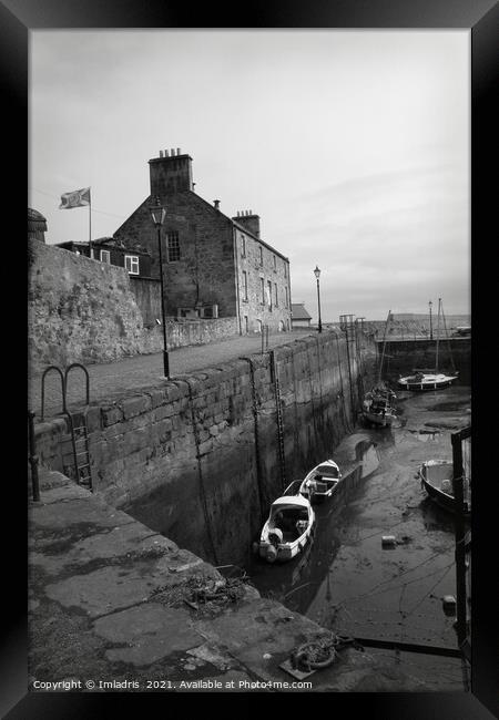 Dysart Harbour, Kirkcaldy, Scotland, Monochrome Framed Print by Imladris 
