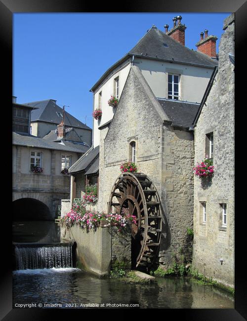 Picturesque Waterwheel, Bayeux, France Framed Print by Imladris 
