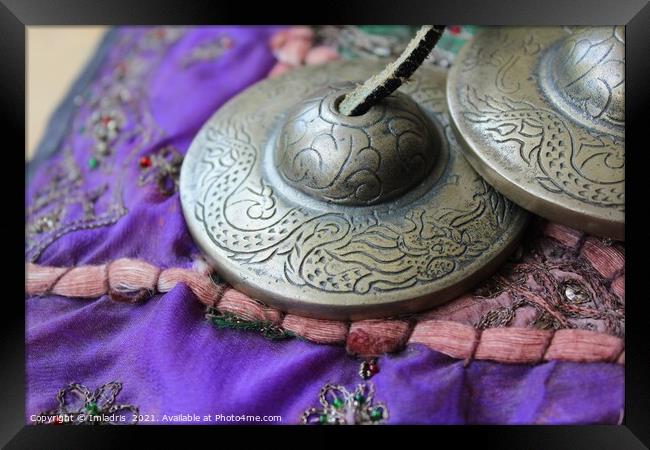 Ting-Sha, Meditation Bells on purple Framed Print by Imladris 