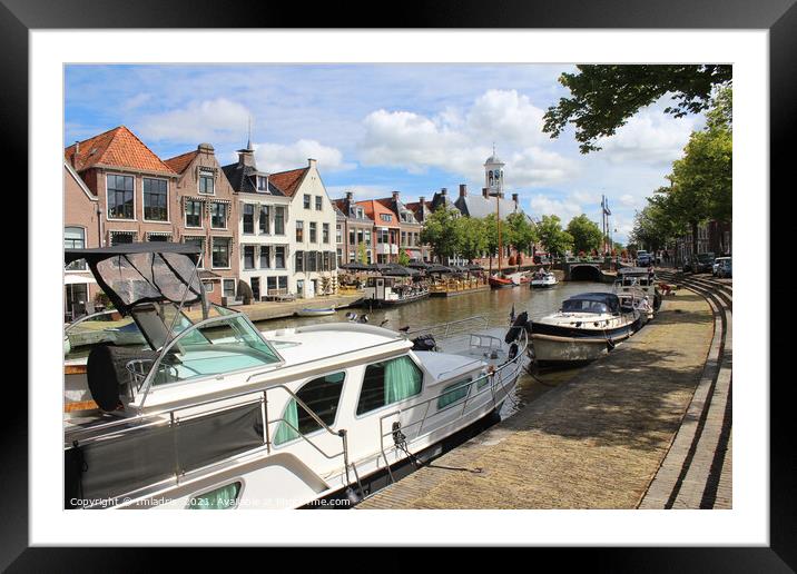 Canalside View, Dokkum, the Netherlands Framed Mounted Print by Imladris 