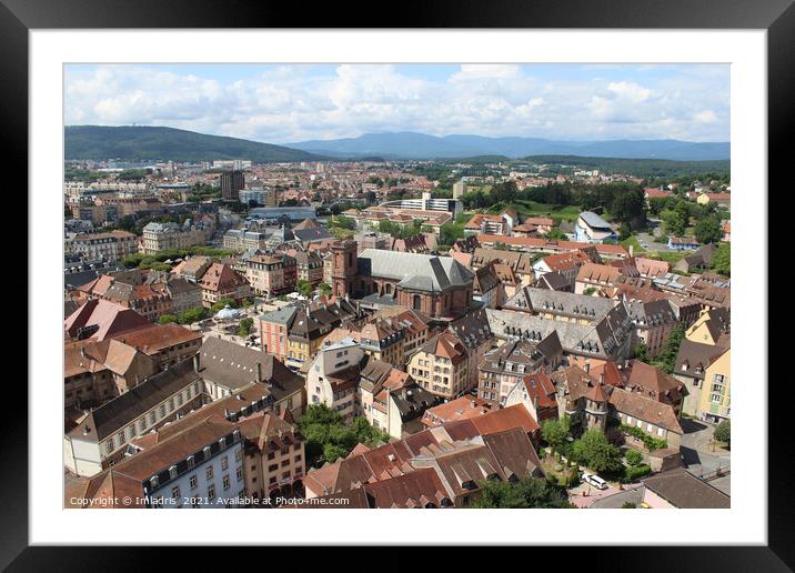 Old Town Aerial View, Belfort, France Framed Mounted Print by Imladris 