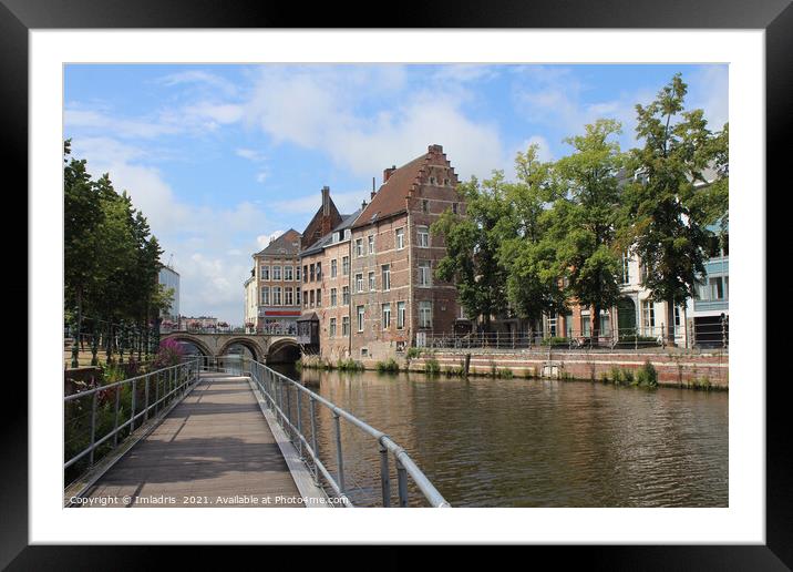 River Dijl Boardwalk, Mechelen, Belgium Framed Mounted Print by Imladris 