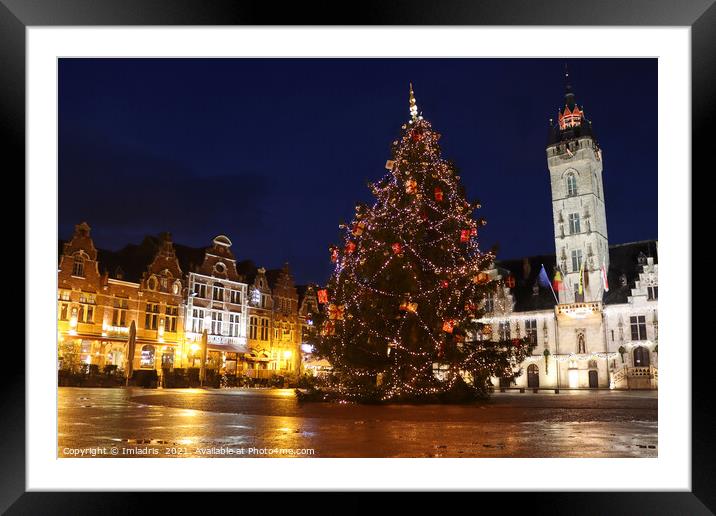 Christmas Decorations, Dendermonde, Belgium Framed Mounted Print by Imladris 