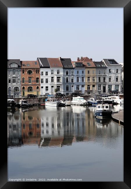 Colourful Ghent Waterways Reflections Framed Print by Imladris 