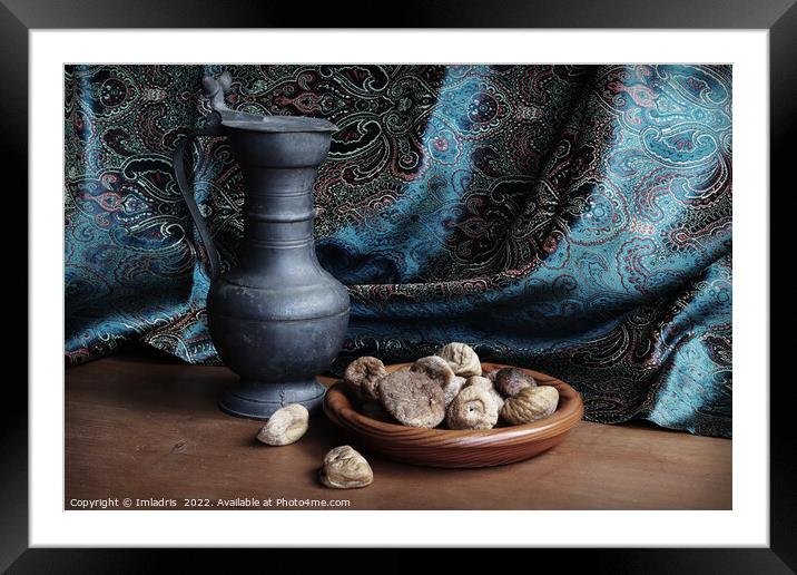 Wooden Bowl with Figs Still Life Framed Mounted Print by Imladris 