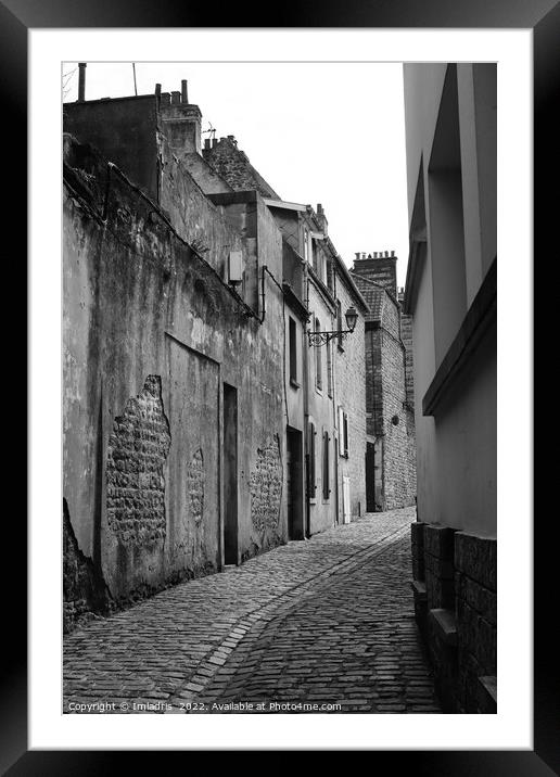 Cobbled Old Town Street, Boulogne-sur-Mer Framed Mounted Print by Imladris 