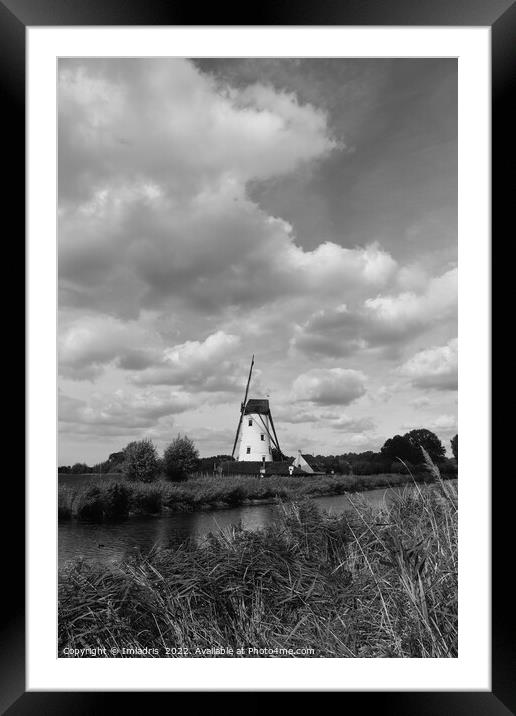 Schelle Windmill Mono, Damme, Belgium Framed Mounted Print by Imladris 