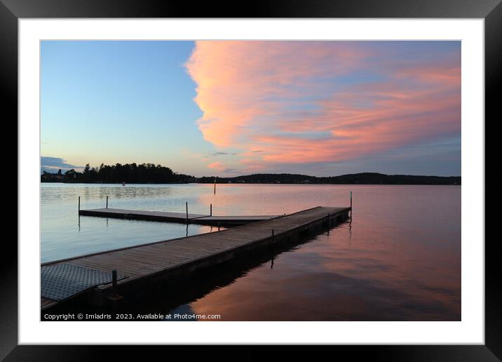 Lake Vattern Sunset, Sweden Framed Mounted Print by Imladris 
