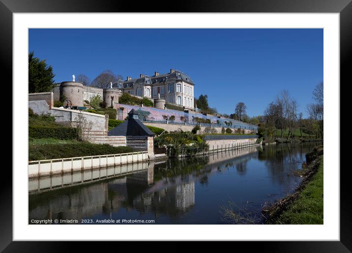 Chateau Long and River Somme, France Framed Mounted Print by Imladris 