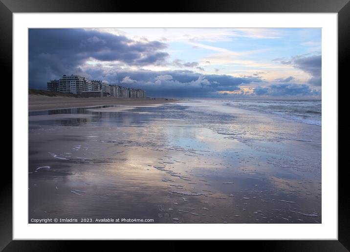 Soft Pastel Reflections Wenduine Beach, Belgium Framed Mounted Print by Imladris 
