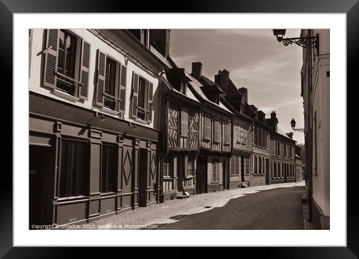 Quaint street, Sainte-Valery-sur-Somme, France Framed Mounted Print by Imladris 