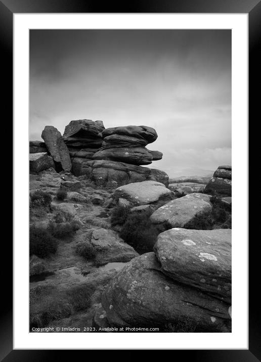 Moody day on Millstone Edge, England Framed Mounted Print by Imladris 