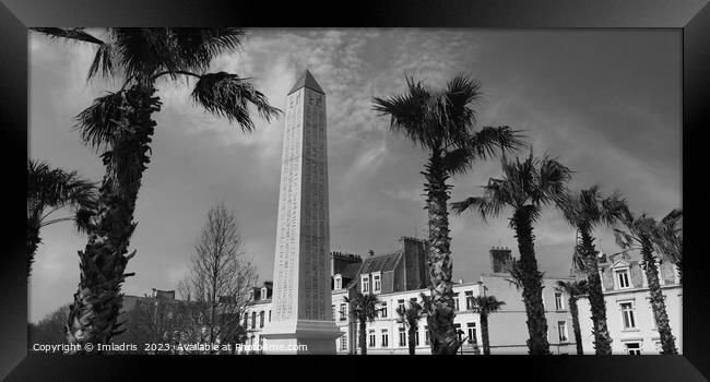 Palm Trees and Obelisk, Boulogne-sur-Mer, France Framed Print by Imladris 