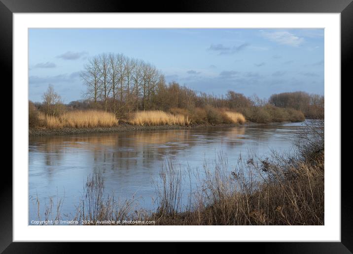 River Scheldt View, near Dendermonde, Belgium Framed Mounted Print by Imladris 