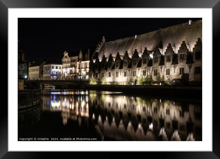  'Groot Vleeshuis', Ghent, Belgium by night Framed Mounted Print by Imladris 