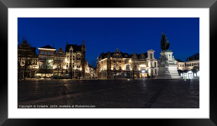 Friday Market place in Ghent, Belgium Framed Mounted Print by Imladris 