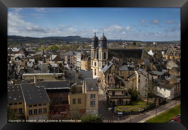 Cityscape of Sedan, Ardennes, France Framed Print by Imladris 