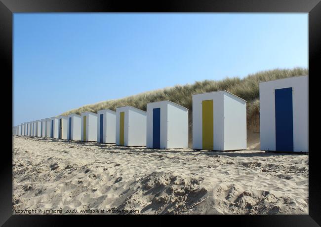 White Beach Huts, Cadzandbad, Holland Framed Print by Imladris 