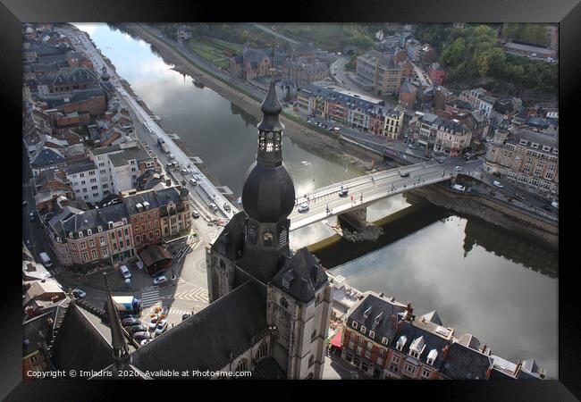 Aerial view of Dinant, Belgium Framed Print by Imladris 
