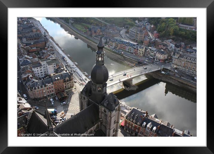 Aerial view of Dinant, Belgium Framed Mounted Print by Imladris 
