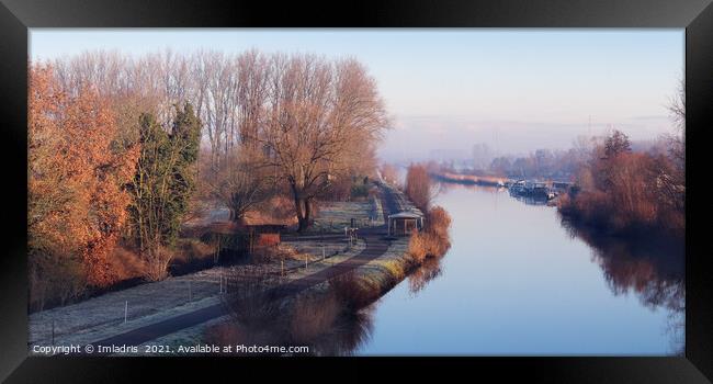 River Dender View, Gijzegem, Belgium Framed Print by Imladris 