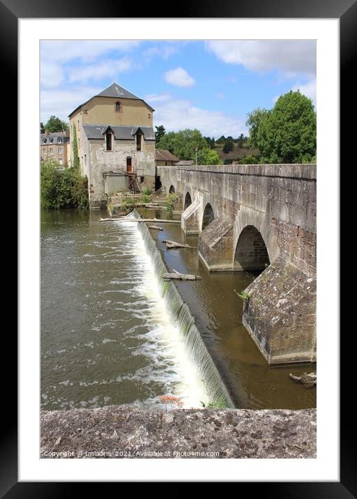 Picturesque Bridge, Fresnay-sur-Sarthe, France Framed Mounted Print by Imladris 