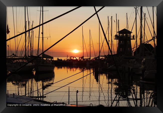 Sunset Bagenkop Harbour, Langeland, Denmark Framed Print by Imladris 