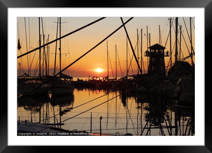 Sunset Bagenkop Harbour, Langeland, Denmark Framed Mounted Print by Imladris 