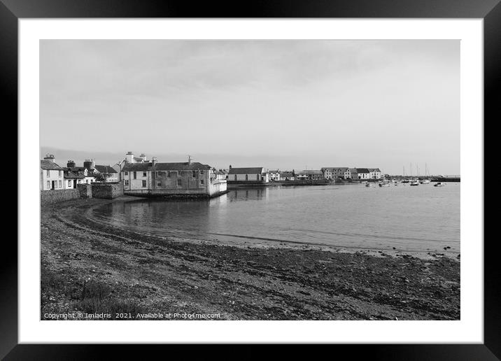 Isle of Whithorn Harbour, Scotland, Monochrome Framed Mounted Print by Imladris 