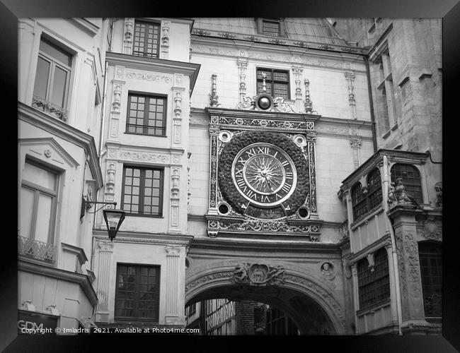Le Gros Horloge,  Rouen, France Framed Print by Imladris 