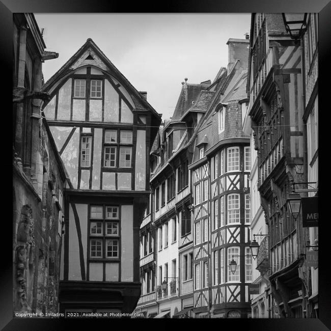 Histroric Streets of Rouen, France Framed Print by Imladris 