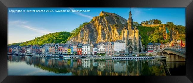 Panorama view on the city of Dinant in Wallonia, Belgium Framed Print by Kristof Bellens