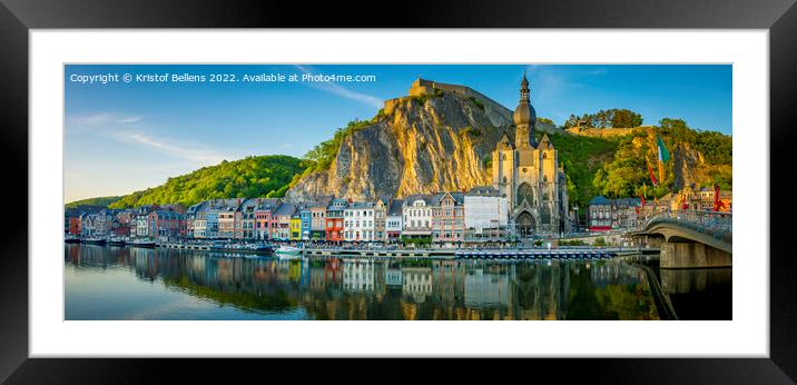 Panorama view on the city of Dinant in Wallonia, Belgium Framed Mounted Print by Kristof Bellens