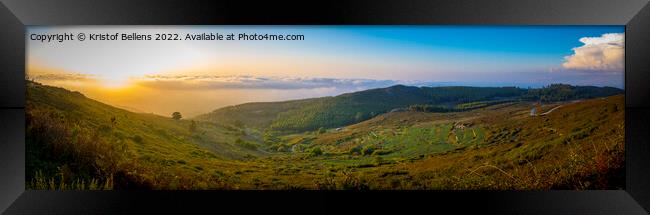 Panorama of Serra de Monchique, view over the nature of inland Algarve at Foia sunset Framed Print by Kristof Bellens