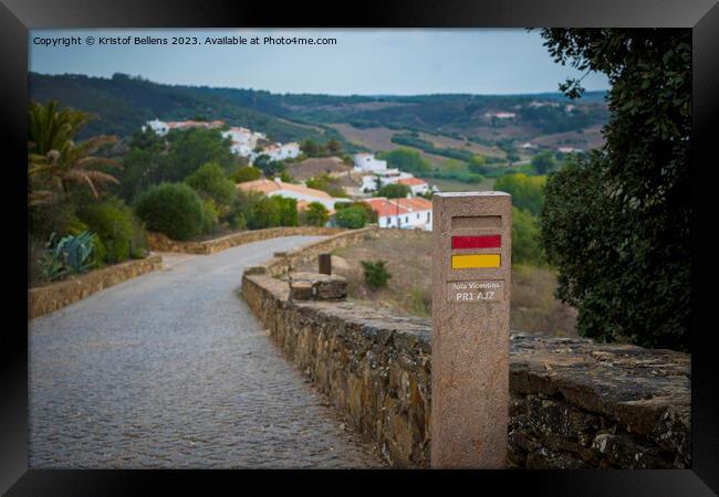 View on Rota Vicentina PR1 hiking route on the Atlantic coast in Algarve. Framed Print by Kristof Bellens