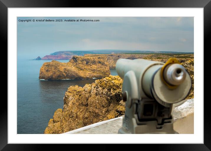 Viewpoint at Cabo de Sao Vicente in Algarve, Portugal Framed Mounted Print by Kristof Bellens